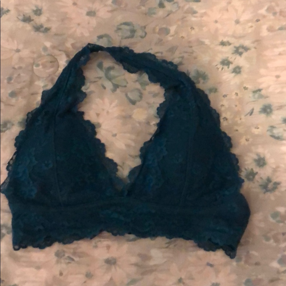 Blue/green lace bralette